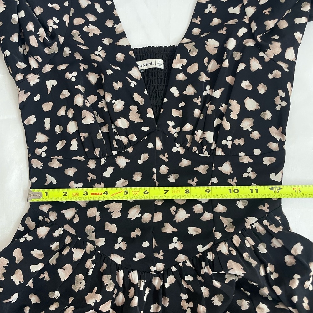 Abercrombie & Fitch Black and Cream Long Sleeve Dress Women’s Size S - Picture 7 of 14
